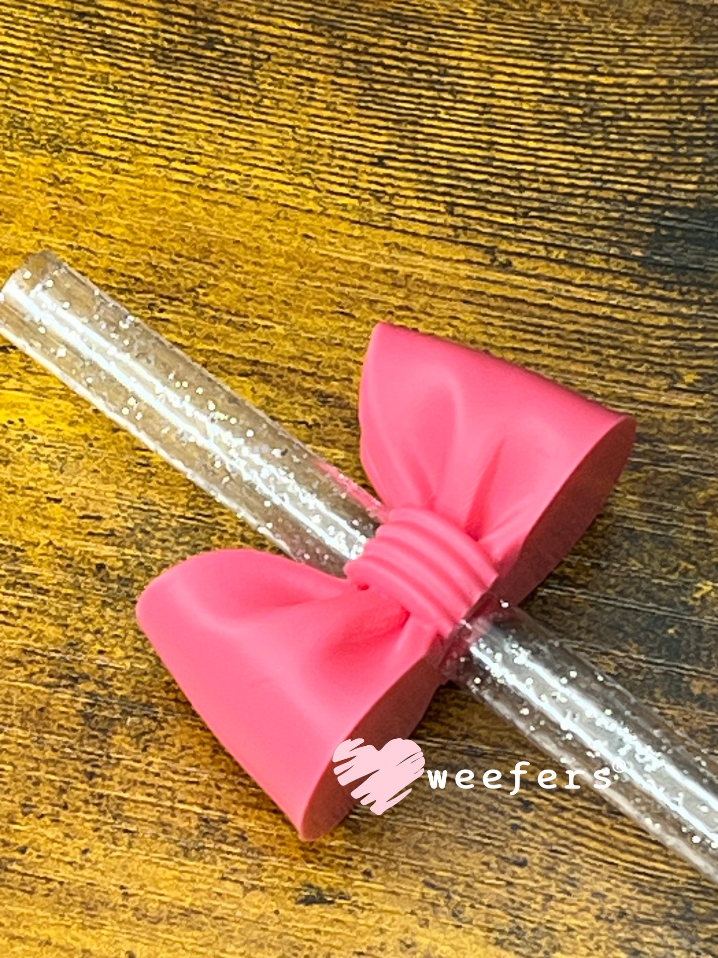 Oversized Coquette Bow Lid Toppers for Tumblers | Bridesmaid (Fits Both 8mm and 10mm straws) Hot Pink Weefers