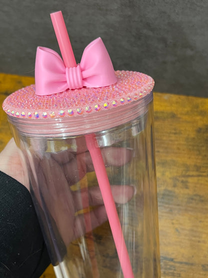 Oversized Coquette Bow Lid Toppers for Tumblers | Bridesmaid (Fits Both 8mm and 10mm straws) Weefers