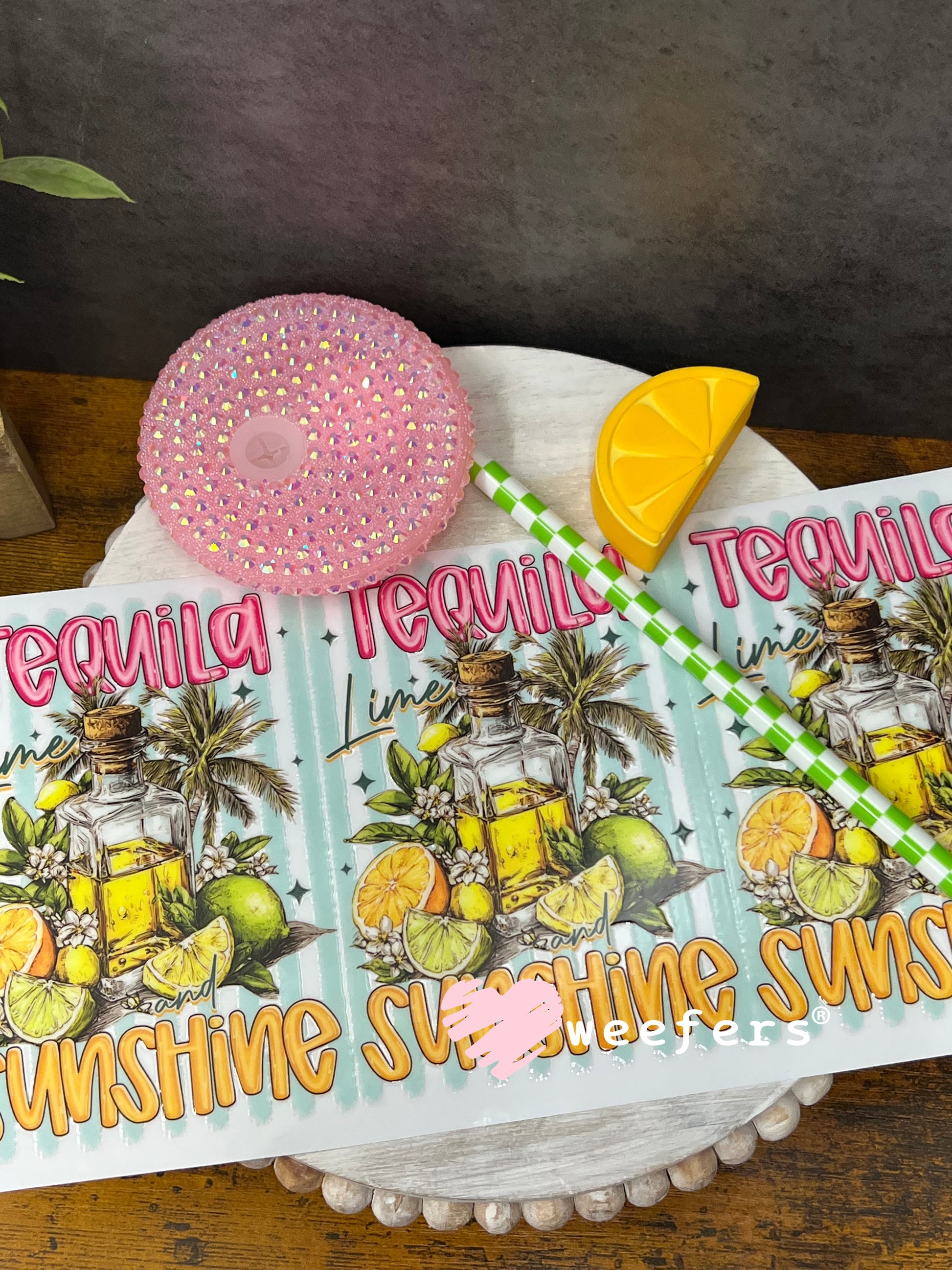 16oz Generic Glass Can Cups UV DTF Kits #14 - Tequila Sunshine Weefers