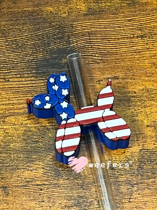 Straw Topper Buddy - Patriot Balloon Dog Ver 2 (Fits both 8mm and 10mm straws) Weefers