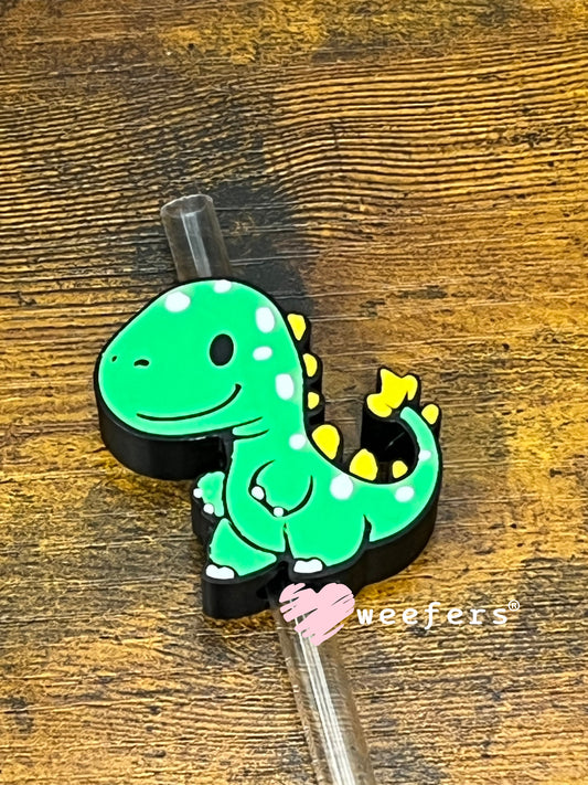 Straw Topper Buddy - Dinosaur Green Yellow (Fits both 8mm and 10mm straws) Weefers