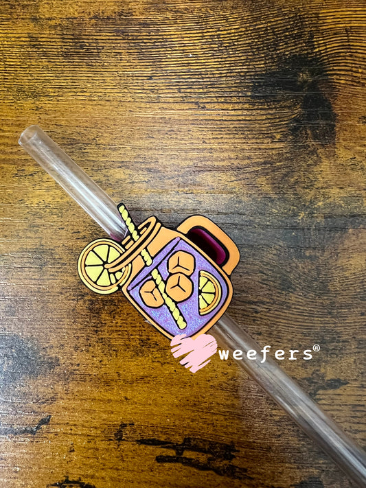 Straw Topper Buddy - Sweet Tea Orange Pink (Fits both 8mm and 10mm straws) Weefers