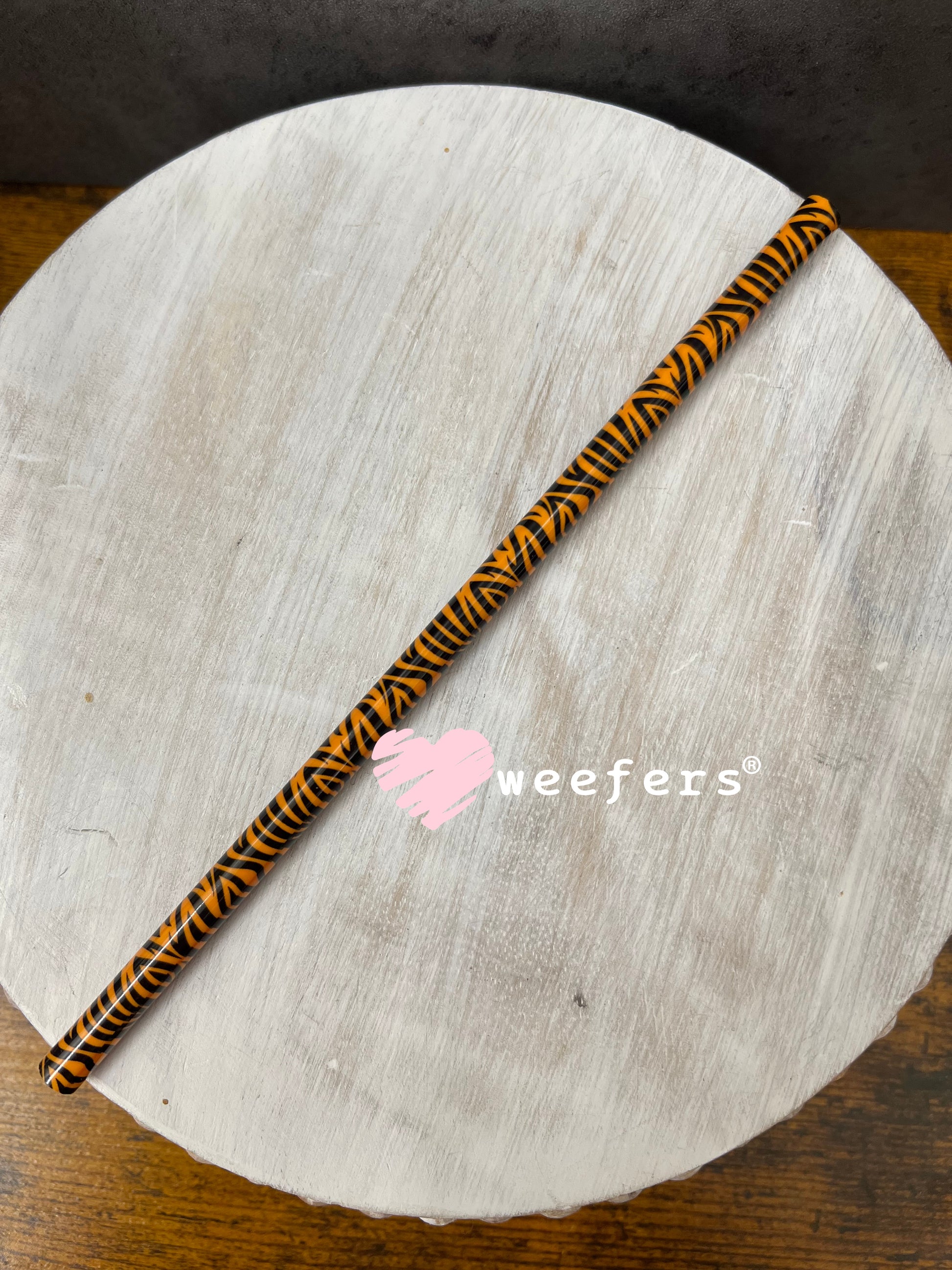 Patterned Straws Fits 16oz Can Sized Cups Orange Zebra Weefers