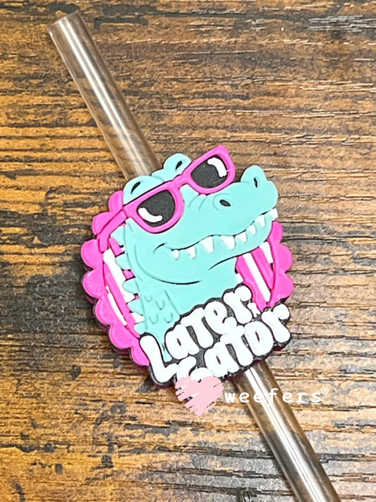 Straw Topper Buddy - Later Gator Ver 2 White Letters (Fits both 8mm and 10mm straws) Weefers