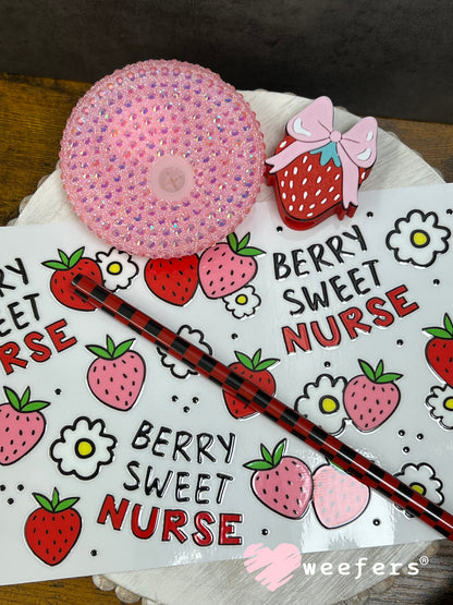 16oz Generic Glass Can Cups UV DTF Kits #33 - Berry Sweet Nurse Weefers