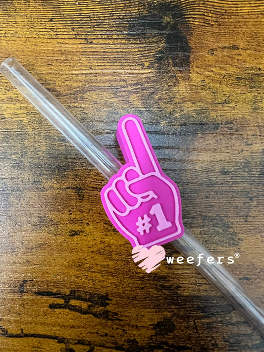 Straw Topper Buddy - Magenta Faux Finger #1 (Fits both 8mm and 10mm straws) Weefers
