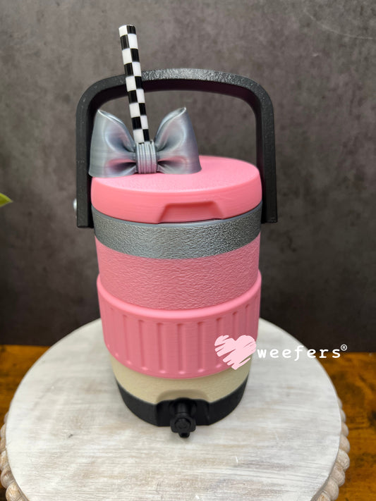 PINK - Pencil Teacher Jug Can Cooler – Cute Teacher Soda Holder with Handle Weefers