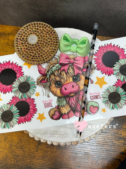 UV DTF Cup Wraps - Just a Girl Who Loves Cows- Weefers® Exclusive Weefers