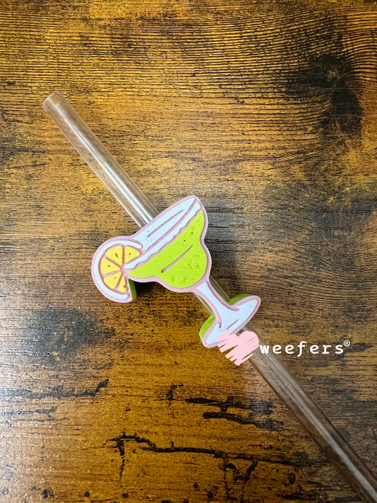 Straw Topper Buddy - Margarita Lime Pink (Fits both 8mm and 10mm straws) Weefers
