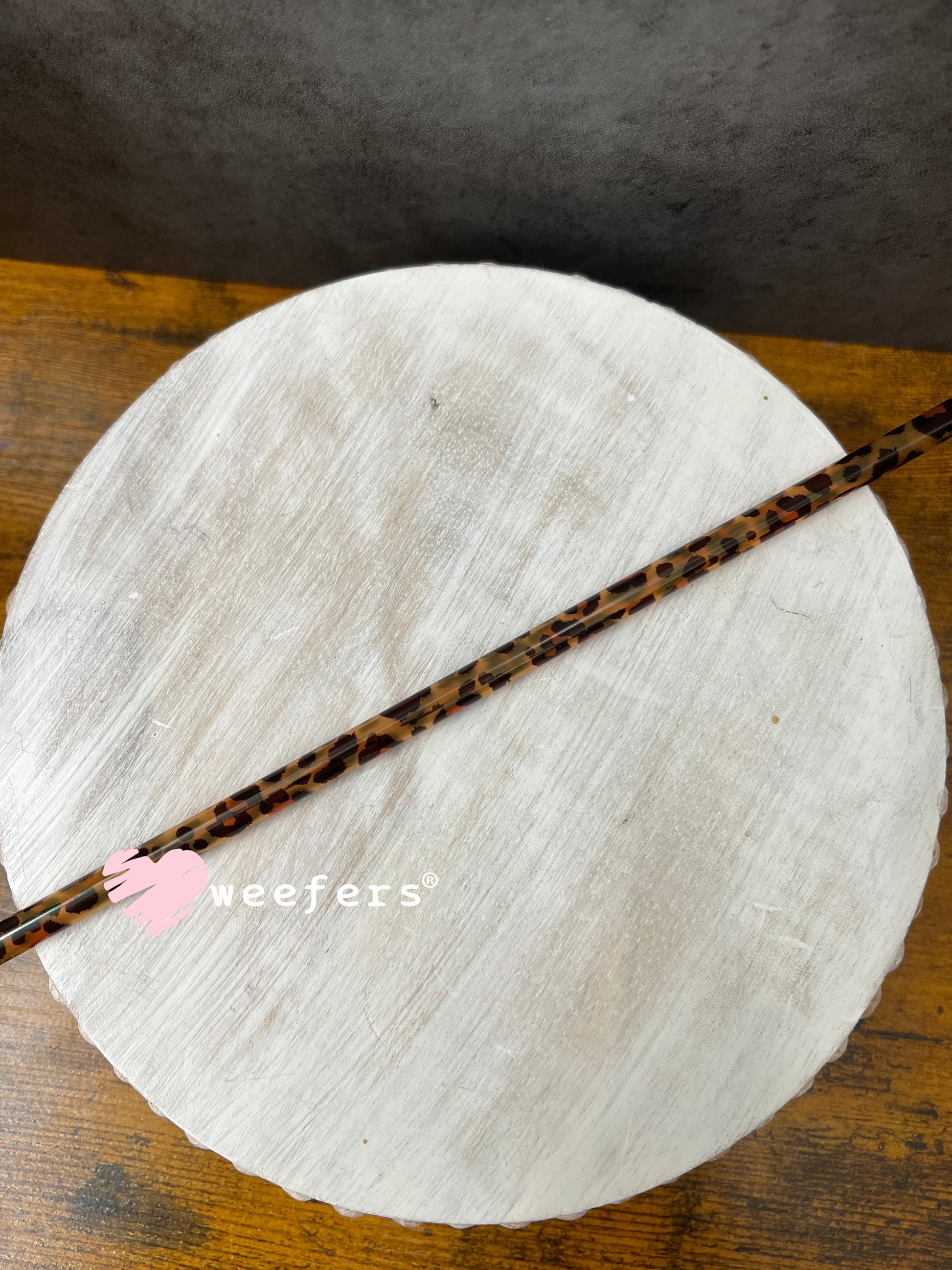 Patterned Straws Fits 24oz Can Sized Cups Brown Leopard Print - 12" Weefers