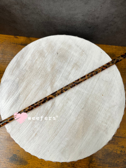 Patterned Straws Fits 24oz Can Sized Cups Brown Leopard Print - 12" Weefers
