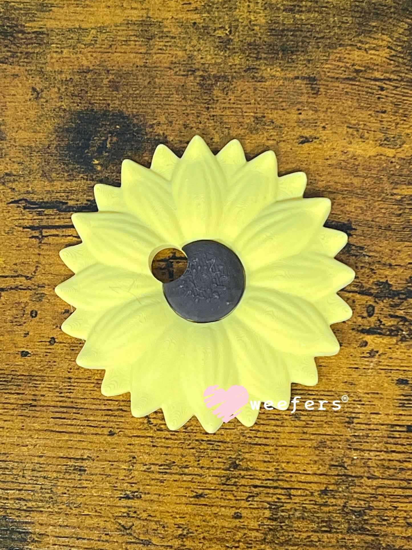 Sunflower Lid Topper with Off-Center Straw Hole for 16oz Can Glass & Snowglobe Cups