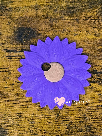 Sunflower Lid Topper with Off-Center Straw Hole for 16oz Can Glass & Snowglobe Cups
