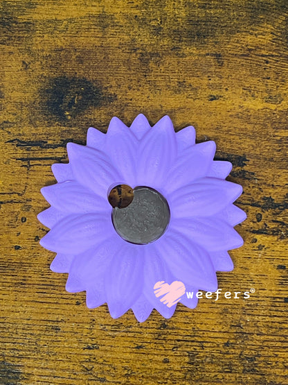 Sunflower Lid Topper with Off-Center Straw Hole for 16oz Can Glass & Snowglobe Cups
