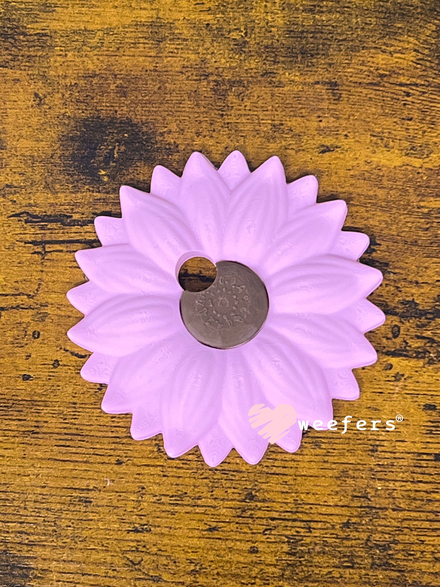 Sunflower Lid Topper with Off-Center Straw Hole for 16oz Can Glass & Snowglobe Cups