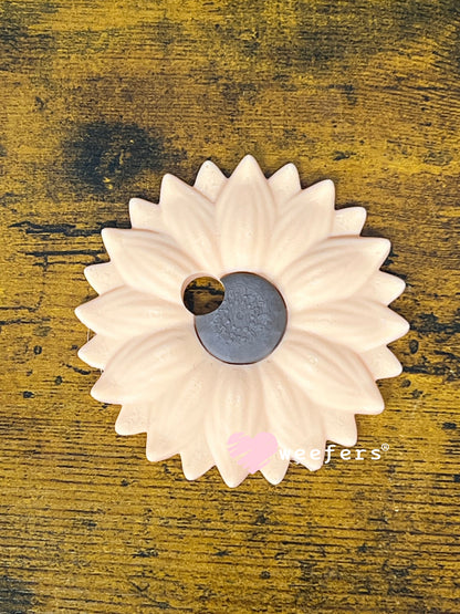 Sunflower Lid Topper with Off-Center Straw Hole for 16oz Can Glass & Snowglobe Cups