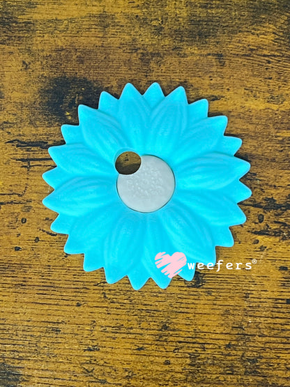 Sunflower Lid Topper with Off-Center Straw Hole for 16oz Can Glass & Snowglobe Cups