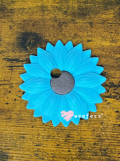 Sunflower Lid Topper with Off-Center Straw Hole for 16oz Can Glass & Snowglobe Cups