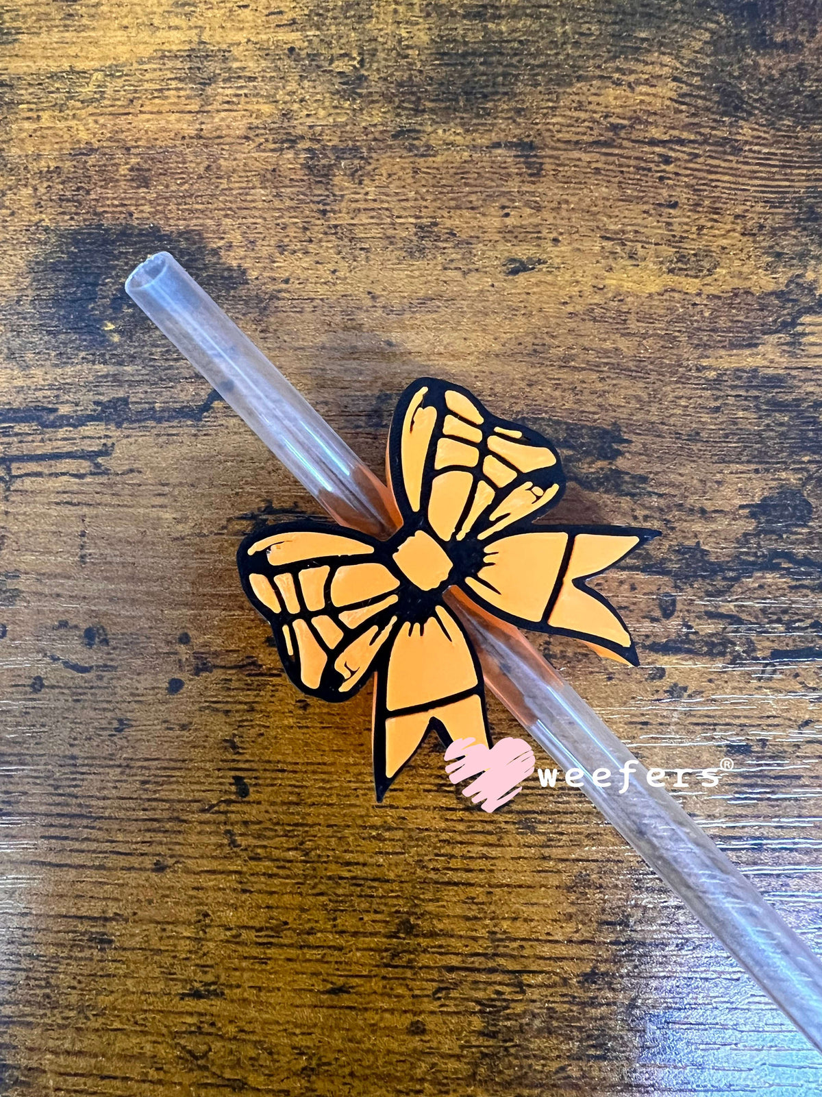 Basketball Bow Straw Topper Buddy Weefers