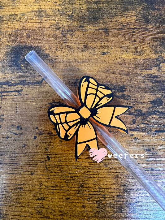 Basketball Bow Straw Topper Buddy Weefers