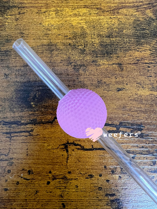 Golf Ball Pink - Straw Topper Buddy (Fits both 8mm and 10mm straws)