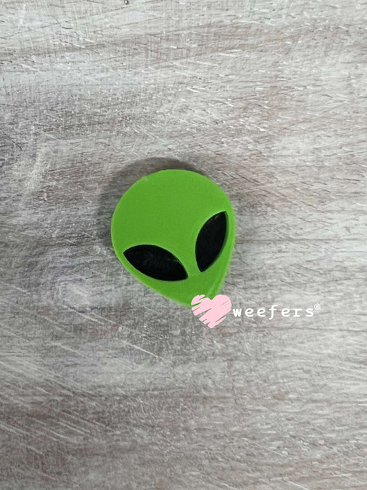 Green Alien Flat Back Lid Charms - Black and White Weefers