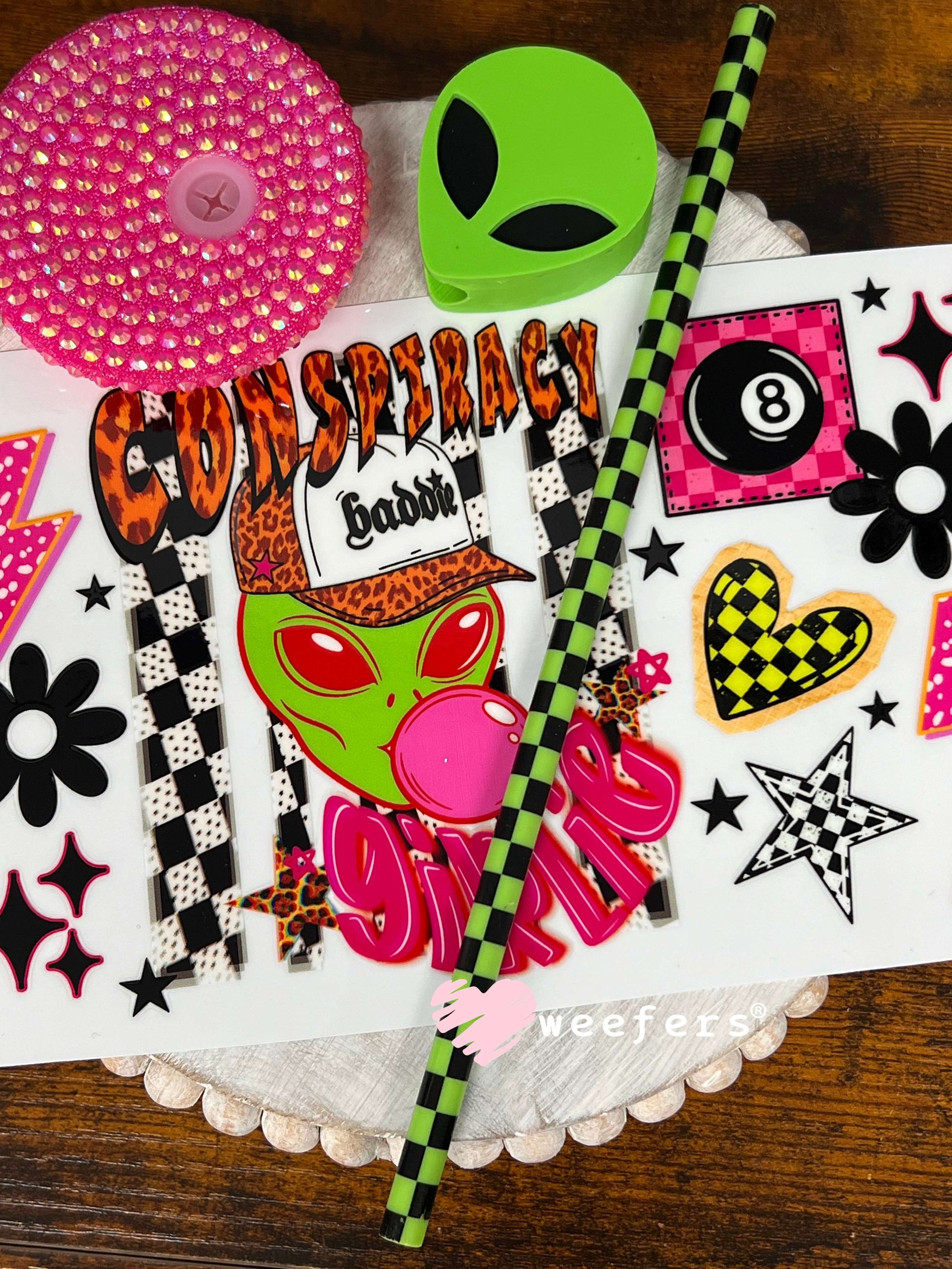 UV DTF Cup Wraps - Conspiracy Girlie - Weefers® Exclusive Weefers