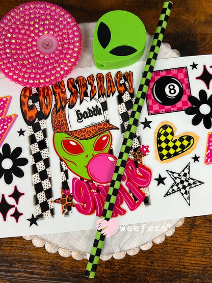 UV DTF Cup Wraps - Conspiracy Girlie - Weefers® Exclusive Weefers