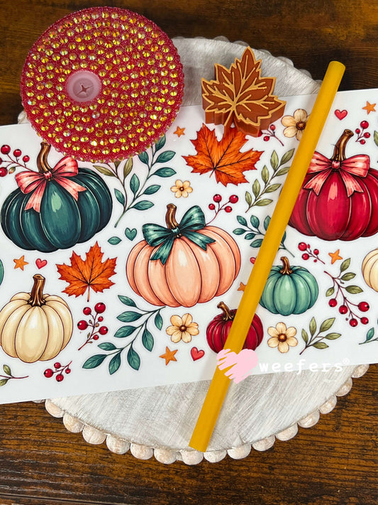 Fall Pumpkins - 16oz Generic Glass Can Cups UV DTF Kit