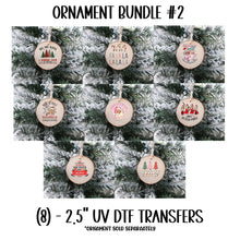 Load image into Gallery viewer, (8) Christmas Ornament Bundle #2 UV DTF Transfer
