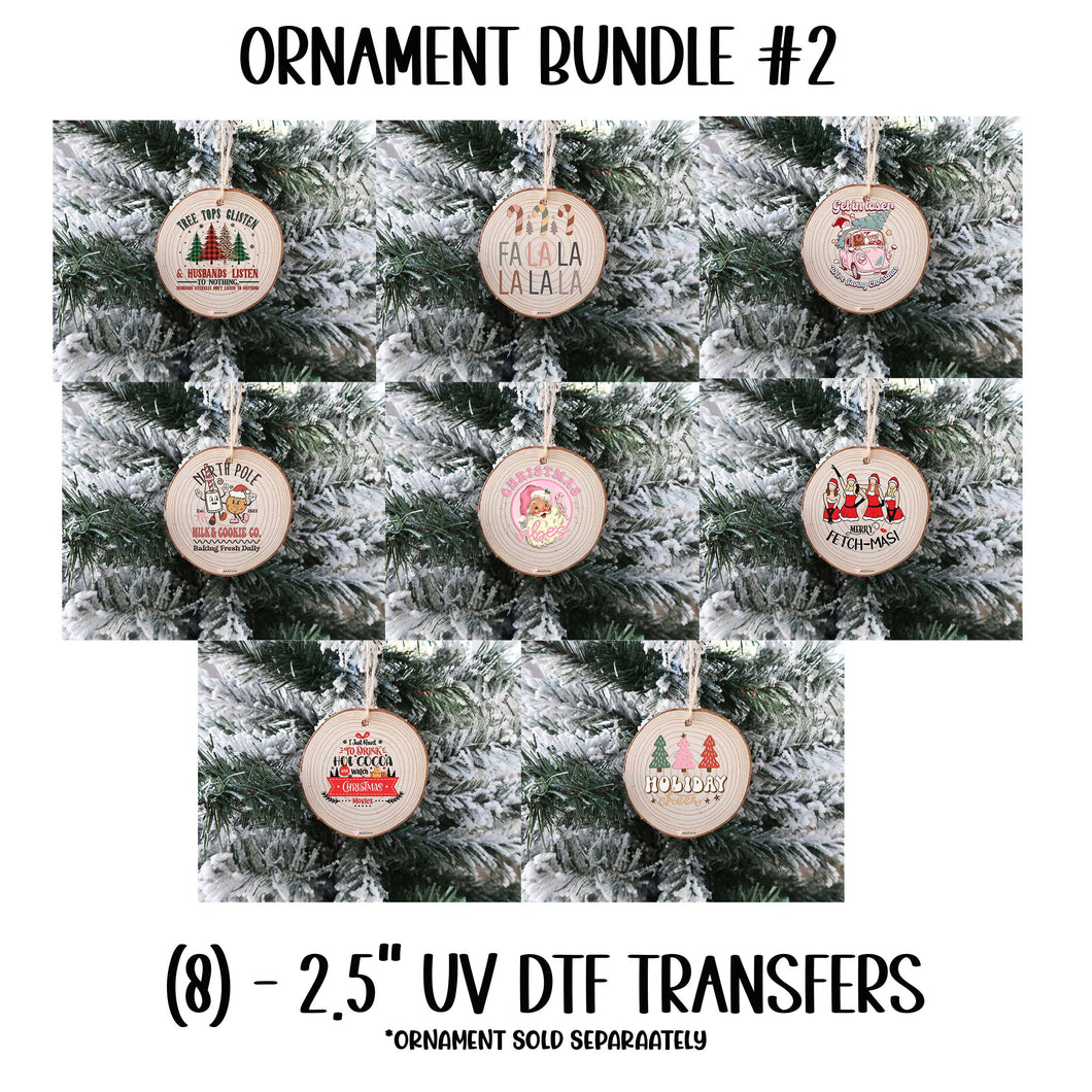 (8) Christmas Ornament Bundle #2 UV DTF Transfer