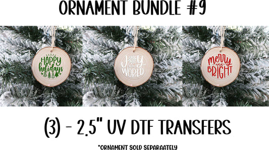 (3) Christmas Ornament Bundle #9 UV DTF Transfer - Weefers