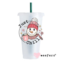 Load image into Gallery viewer, Just Chill Christmas Snowman UV DTF Decal - Weefers
