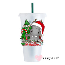 Load image into Gallery viewer, All I want for Christmas is a Hippopotamus Red Green UV DTF Decal - Weefers
