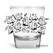 Load image into Gallery viewer, Middle Finger Ghost Halloween Shot Glass Short UV-DTF or Sublimation Wrap - Decal
