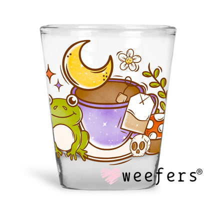 Tea Time Froggy Vibes UV DTF Decal Shot Glass Heavy Base Weefers