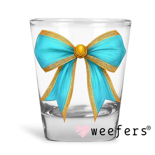 Jasmine Bow UV DTF Decal Shot Glass Heavy Base Weefers