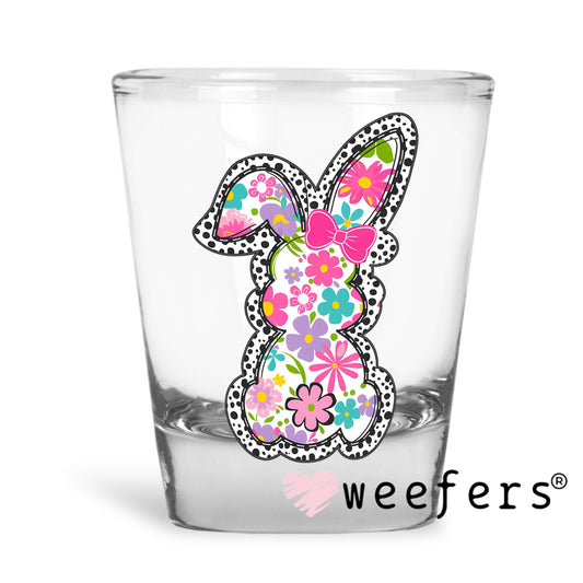 Spring Easter Bunny Black Dots UV DTF Decal Shot Glass Heavy Base Weefers