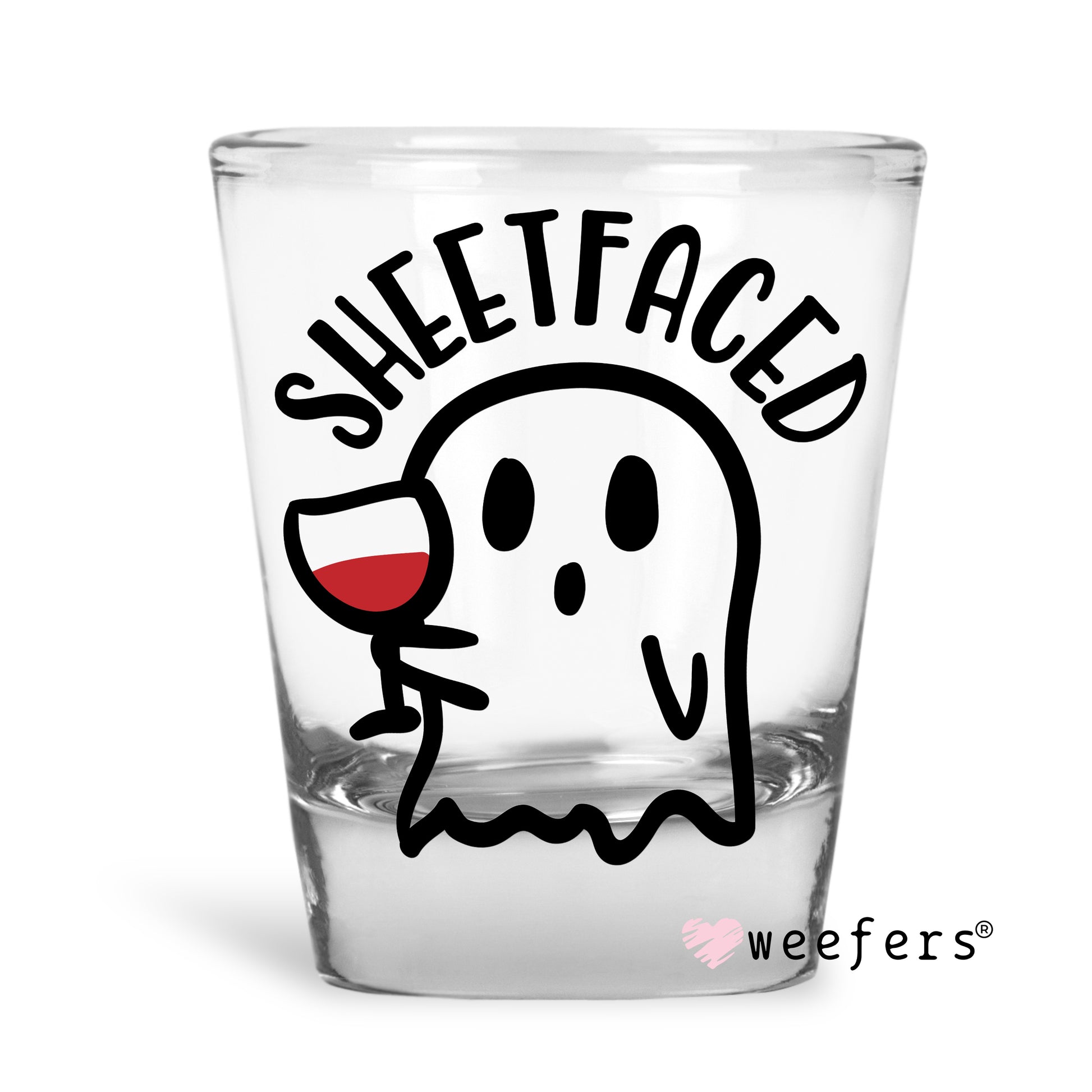 Sheetfaced Ghost Halloween Shot Glass Short UV DTF or Sublimation Wrap - Decal - Weefers