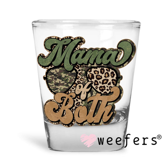 Mama of Both Camo Green and Brown UV DTF Decal Shot Glass Heavy Base Weefers