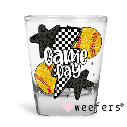 Game Day Softball UV DTF Decal Shot Glass Heavy Base Weefers