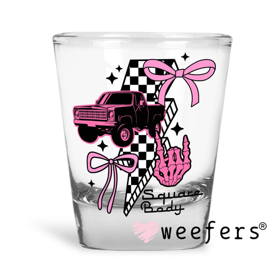 Square Badie UV DTF Decal Shot Glass Heavy Base Weefers