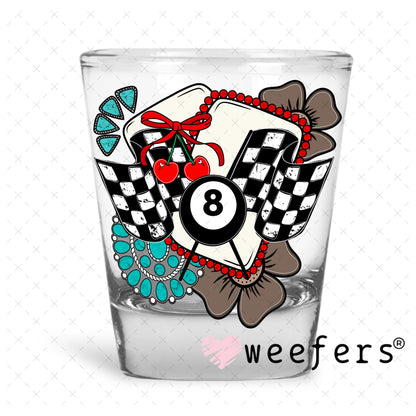 Race Day Western UV DTF Decal Shot Glass Heavy Base Weefers