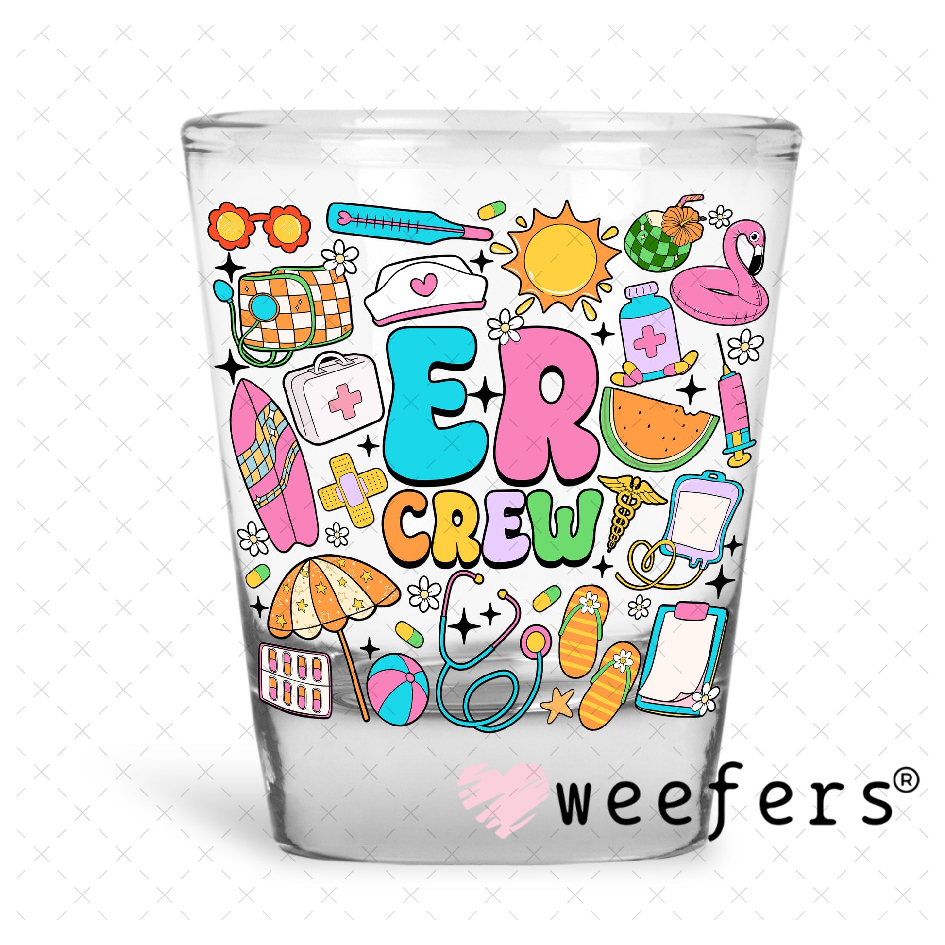 ER Crew UV DTF Decal Shot Glass Heavy Base Weefers