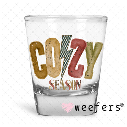 Cozy Season UV DTF Decal Shot Glass Heavy Base Weefers