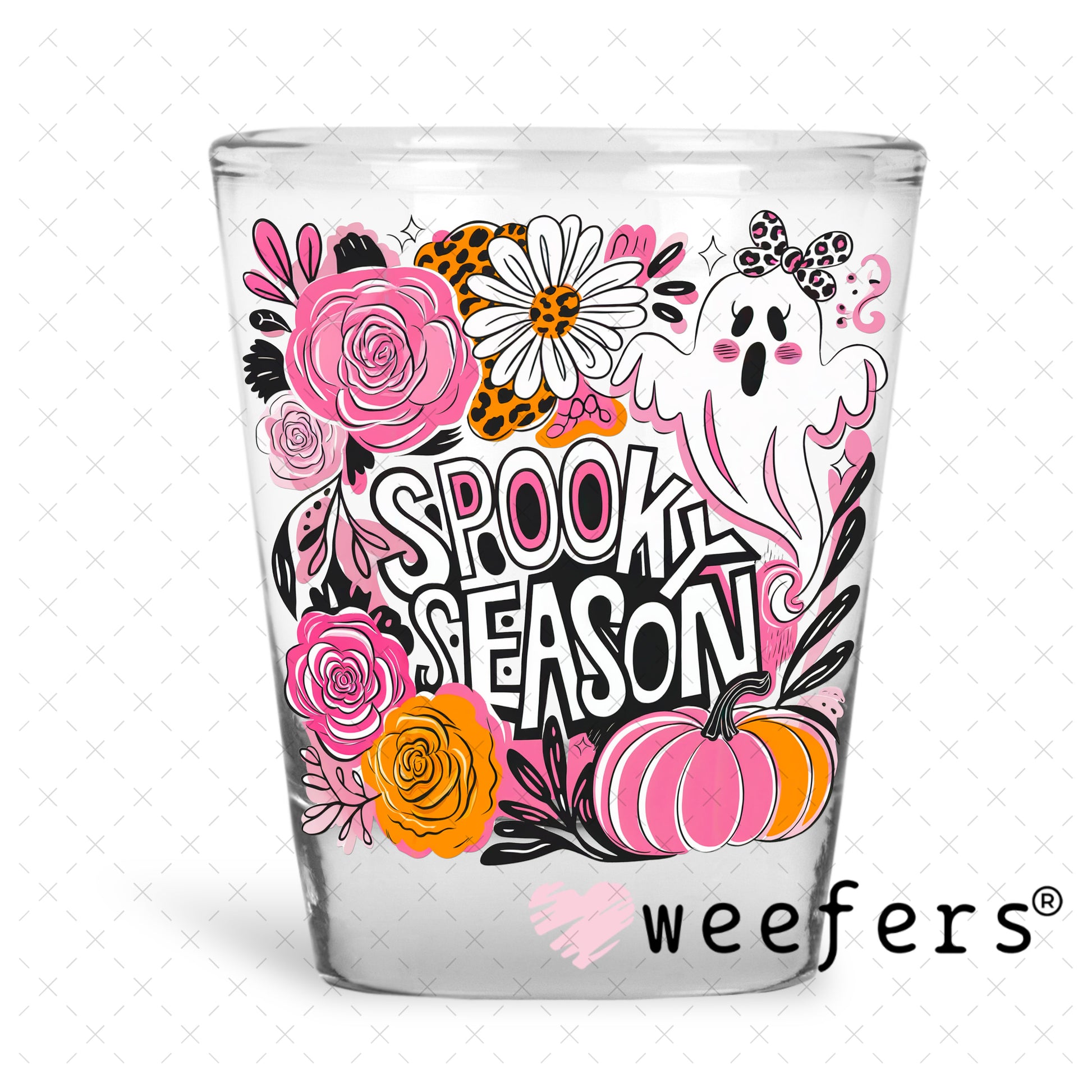 Spooky Season UV DTF Decal Shot Glass Heavy Base Weefers