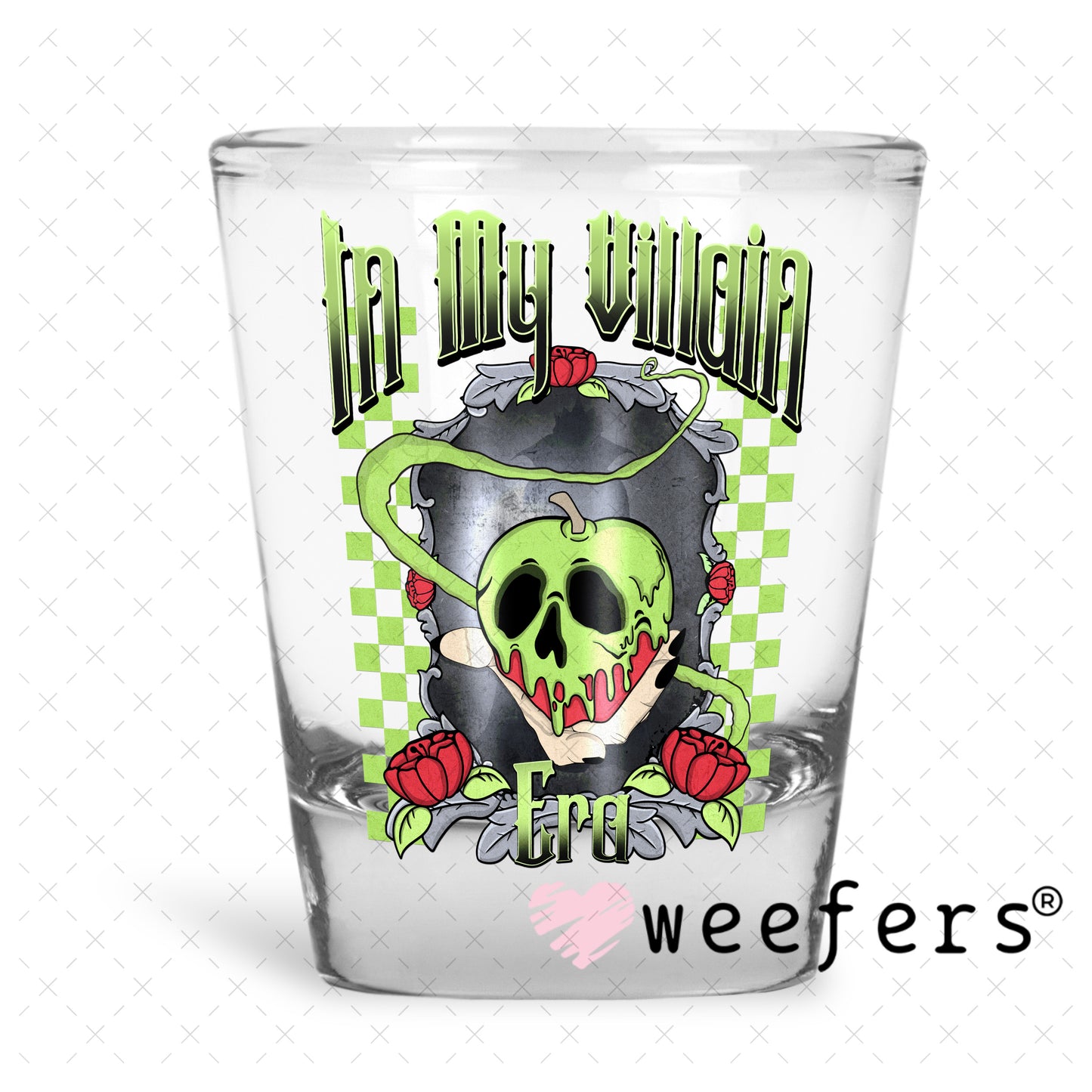 In My Villain Era On UV DTF Decal Shot Glass Heavy Base Weefers