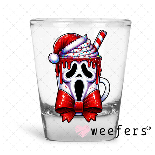 Christmas Ghost Guy UV DTF Decal Shot Glass Heavy Base Weefers