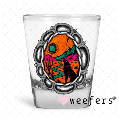 Desert Pendant UV DTF Decal Shot Glass Heavy Base Weefers
