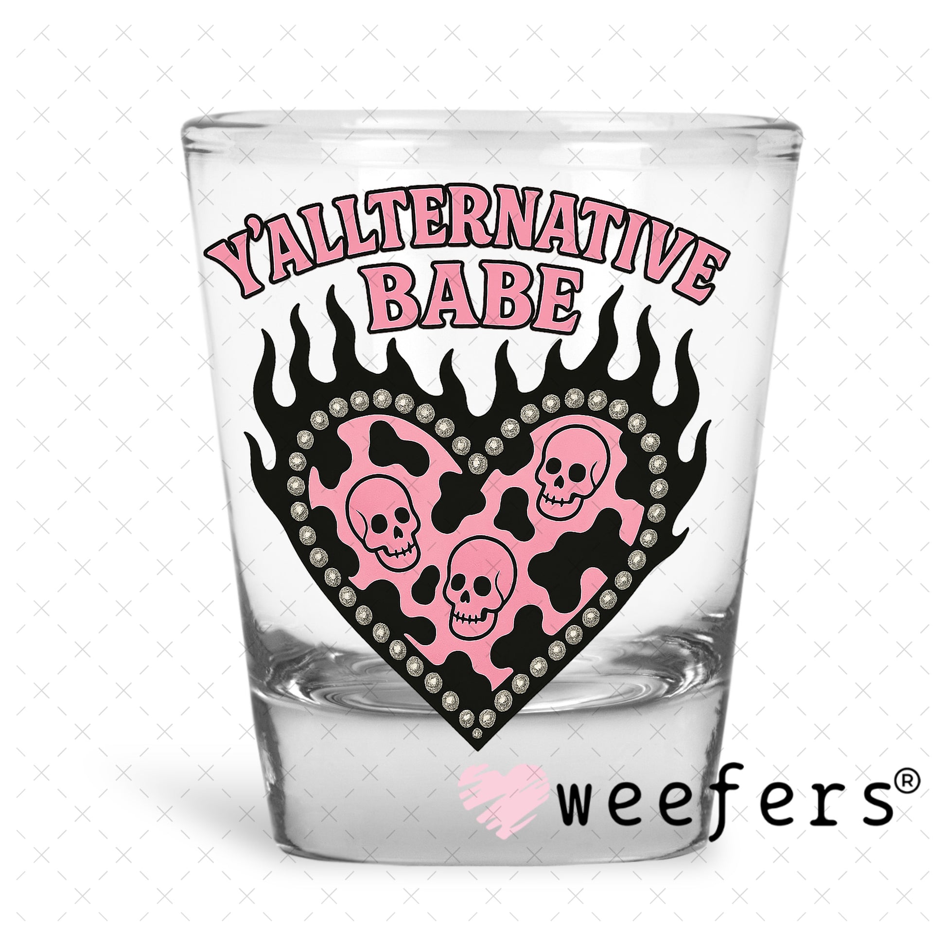 UV DTF Decal - Y'Allternative Babe Shot Glass Heavy Base Weefers